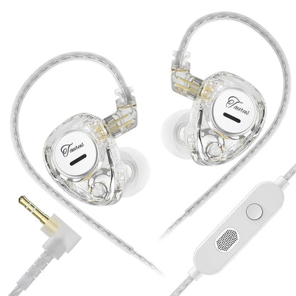 KZ Taurus Wired In Ear Monitor Earbuds Horizontal 2DD Dynamic Driver HiFi IEM Headphones Detachable 0.78mm Silver Plated Cable 3.5mm Gaming Earphones Optional Mic Noise IsolatingMusic Sports Laptop