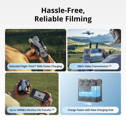 DJI Mini 5 Pro Camera Drones ActiveTrack 360° Ultra-Light Foldable with 1-Inch CMOS 4K Camera Drone Omnidirectional Obstacle Sensing 225° Gimbal 20km Transmission With Mini 5 Pro Accessories for Beginners