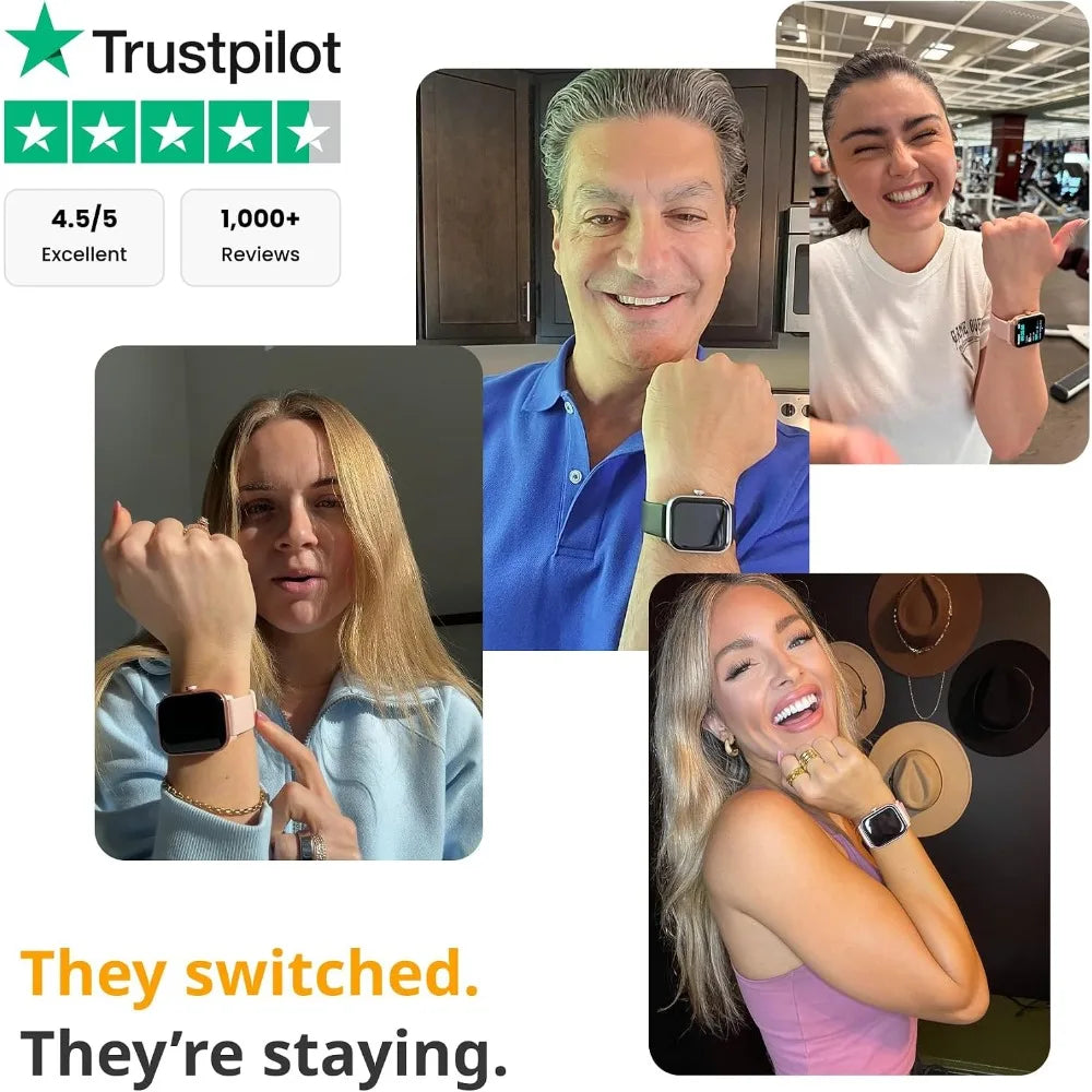 Smartwatch 4: Heart Rate, Sleep, SpO2 Monitor, Pedometer, Fitness Tracker, Call Features, Waterproof, iOS & Android Compatible