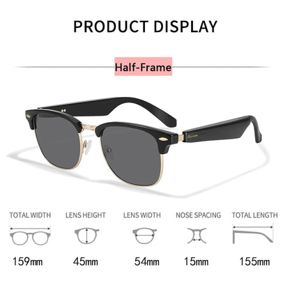Smart Glasses with Speaker, Bluetooth glasses for Men and Women with Outdoor UV Protection,Support Voice Assistant/Android/Mac