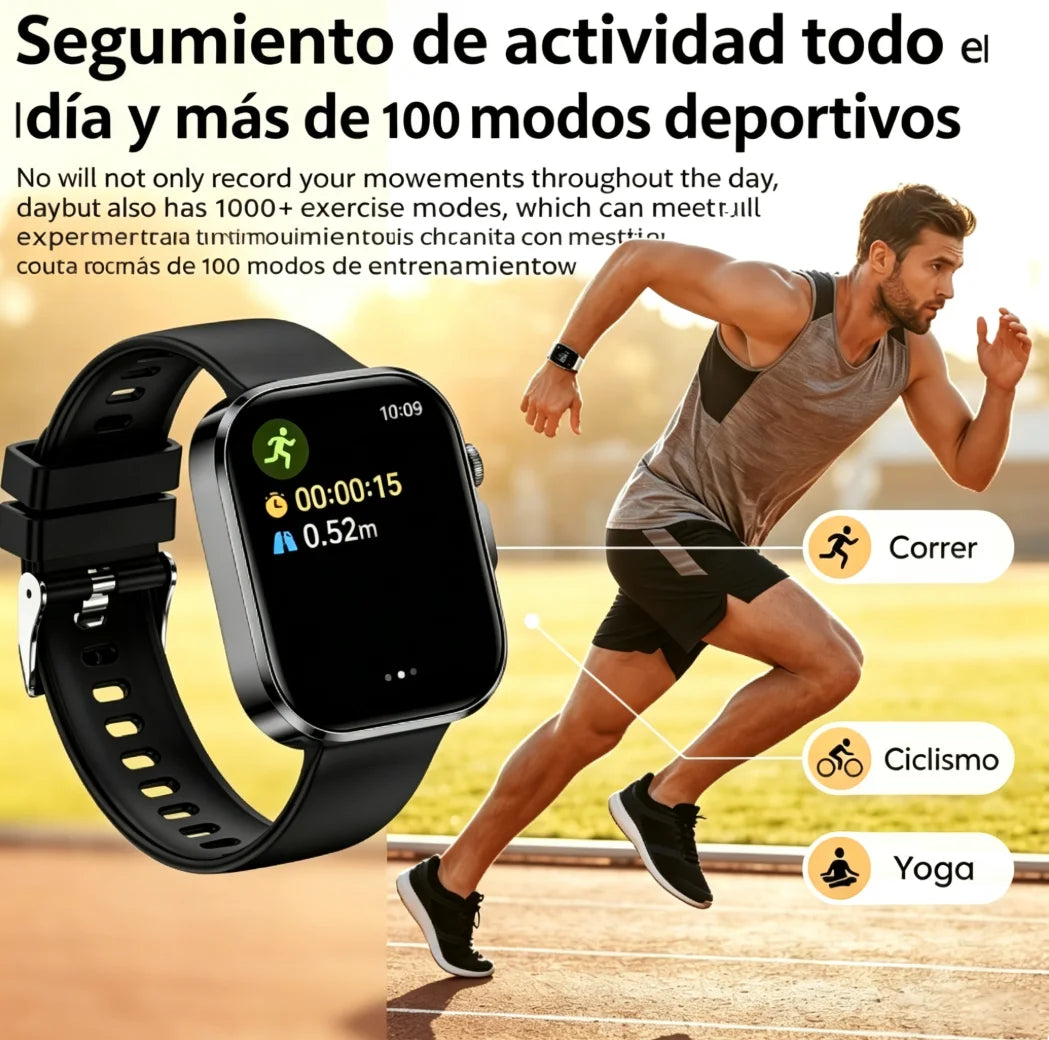 Smartwatch, Full Touchscreen, 2.01-Inch Ultra-Large Screen HD Display, Multiple Sports Modes, Flashlight, Calling, Clock, Men's Watch, Women's Watch, Ideal for Christmas Humor, Novelty, Fun Gift, Father's Day Present, New Yea