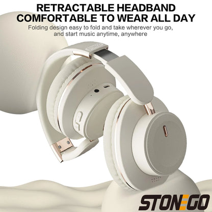 Bluetooth Headphones Wireless Headset Over Ear Foldable Portable Fashion Aesthetic Design With 24H Long Battery Life Premium Hi-Fi Stereo Sound All Day Comfortable Fit For Photography Props Travel Sports Gym Workout Gaming Sc
