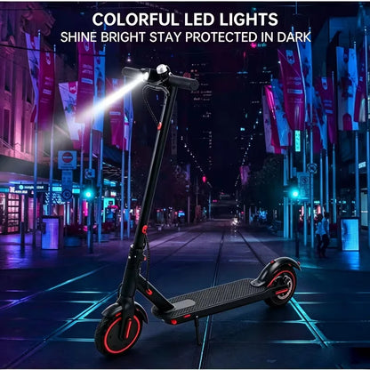 Adult Electric Scooter 8.5" Honeycomb Solid Tire Fast Charging LED Light Portable Folding E-Scooter for City Travel