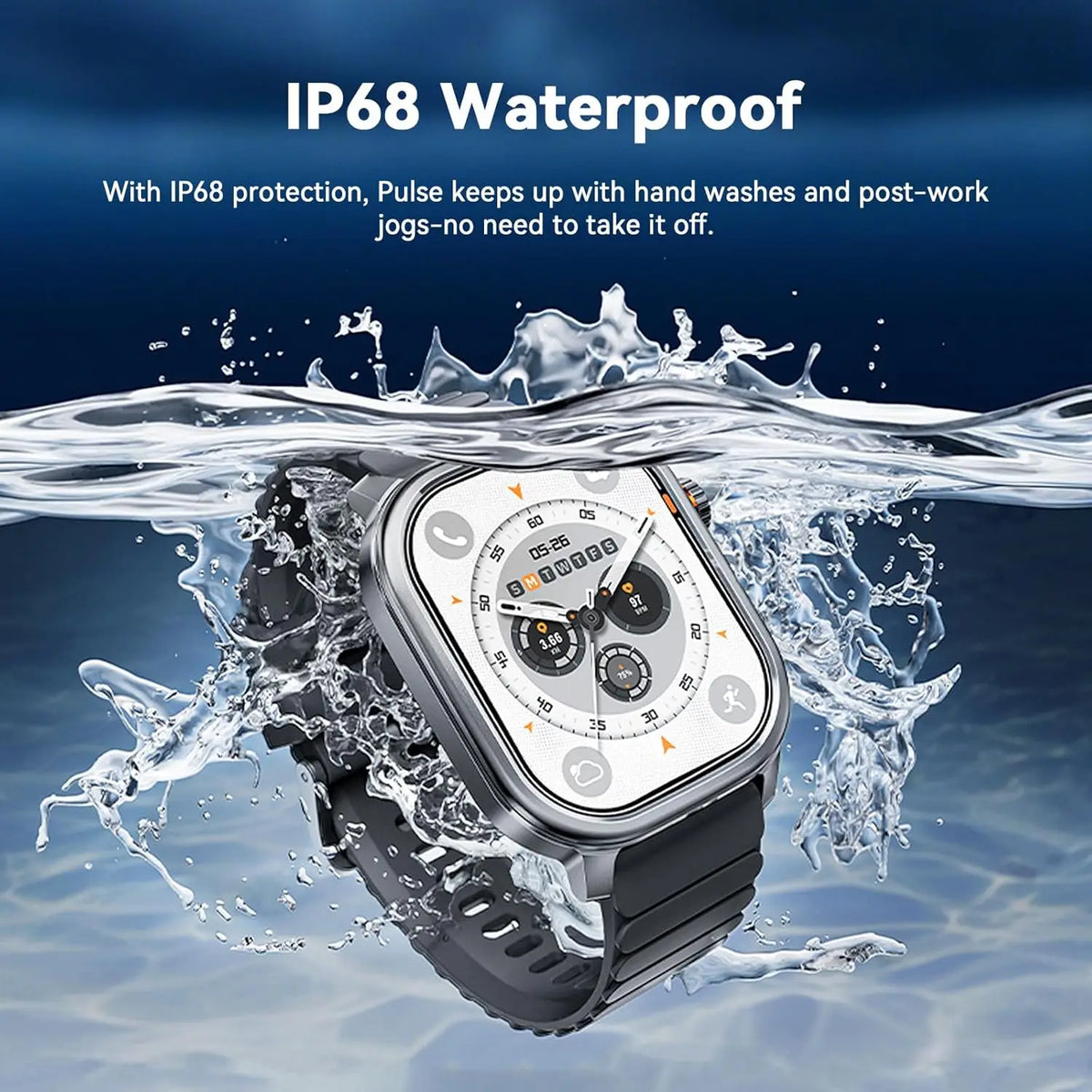 Original KOSPET PULSE Smart Watch Men Women 1.96" AMOLED BT Call IP68 Waterproof 180 Freestyle Training Modes Fitness Monitoring