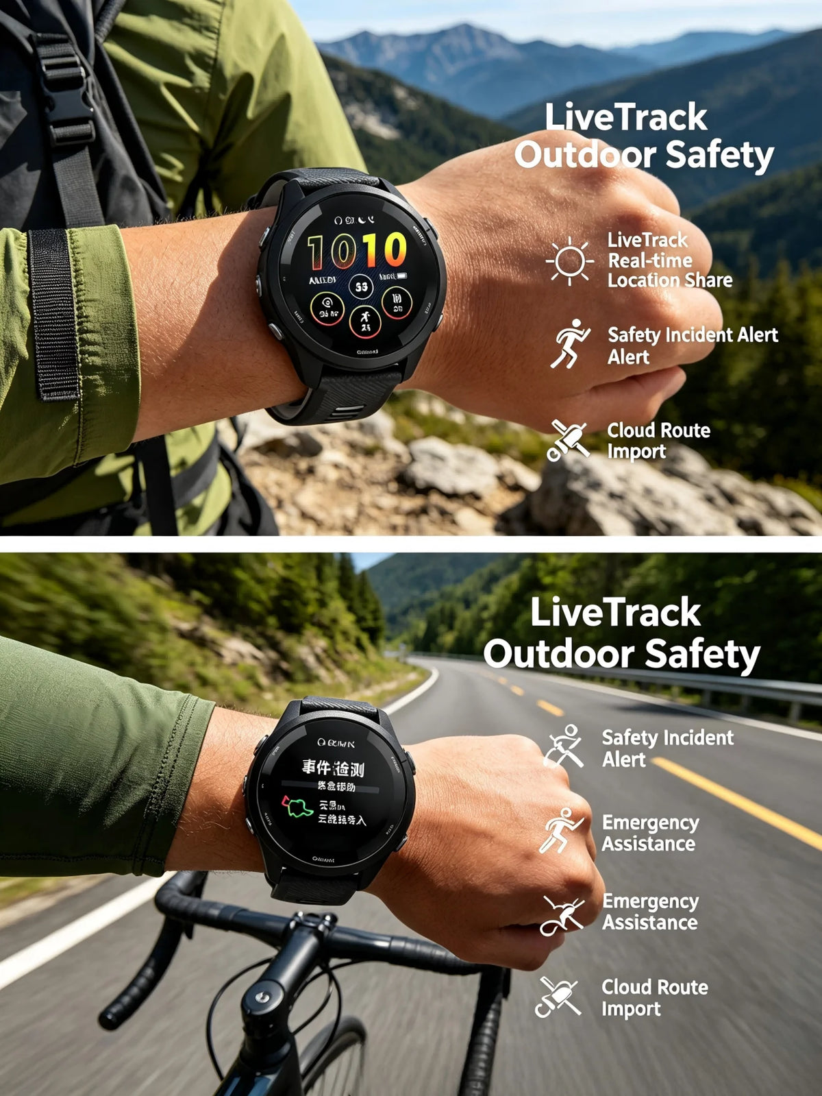 Garmin Forerunner 265 Sports Smartwatch with GPS, 1.3-Inch AMOLED Display, 14-Day Battery, Touchscreen, Training Plans