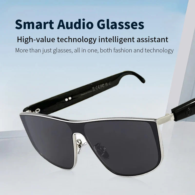 Metal Frame Bluetooth Smart Sunglasses, Polarized Lens Smart Audio Glasses, Hands‑Free Calling And Music Playback Eyewear For Men Outdoor Daily Driving Use