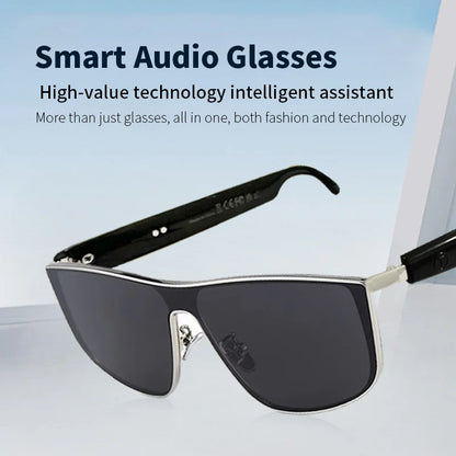 Metal Frame Bluetooth Smart Sunglasses, Polarized Lens Smart Audio Glasses, Hands‑Free Calling And Music Playback Eyewear For Men Outdoor Daily Driving Use
