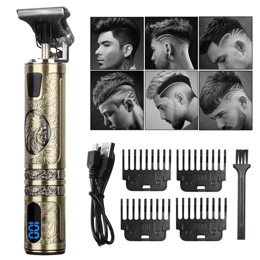 T9 Hair Clipper Repair Beard Shaving Body Hair Trimmer Clippers Electric Machine Men Haircut Machine 0mm Barber Shaver US STOCK
