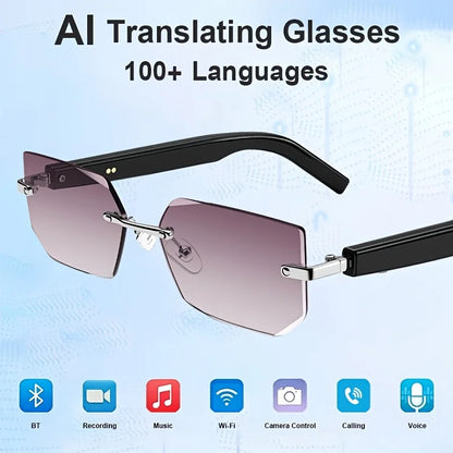 Stylish Bluetooth Sunglasses, Couples' Sunglasses, Photochromic Lenses, Open-Ear Design, Built-In Speakers, Clear Sound Quality, Wireless Calls, Smart Touch Controls, Answer/End Calls, Listen to Music, One-Touch Photo Capture