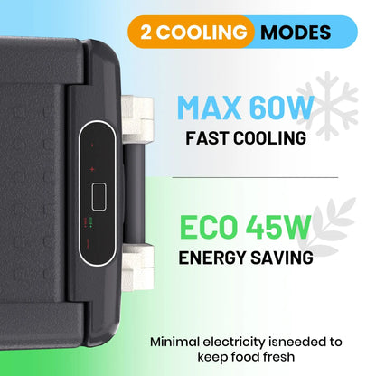 53QT 12V Car Refrigerator 50L Portable Fridge Freezer, 0F-50F Electric Cooler, AC/DC For Truck Boat RV Camping Travel