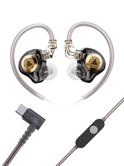 AK6 PRO IEM Earphones Bass Sound Earbuds Dynamic Drive HiFi Headphones Sport Noise Cancelling Headset with Detachable Cable