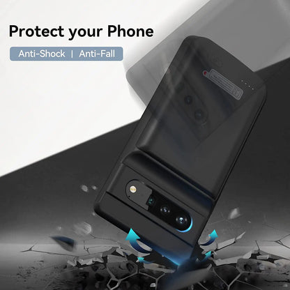Battery Case for Google Pixel 6 Pro Powerful Rechargeable Charging Case 10000mAh Extended Backup Charger Case Power Bank