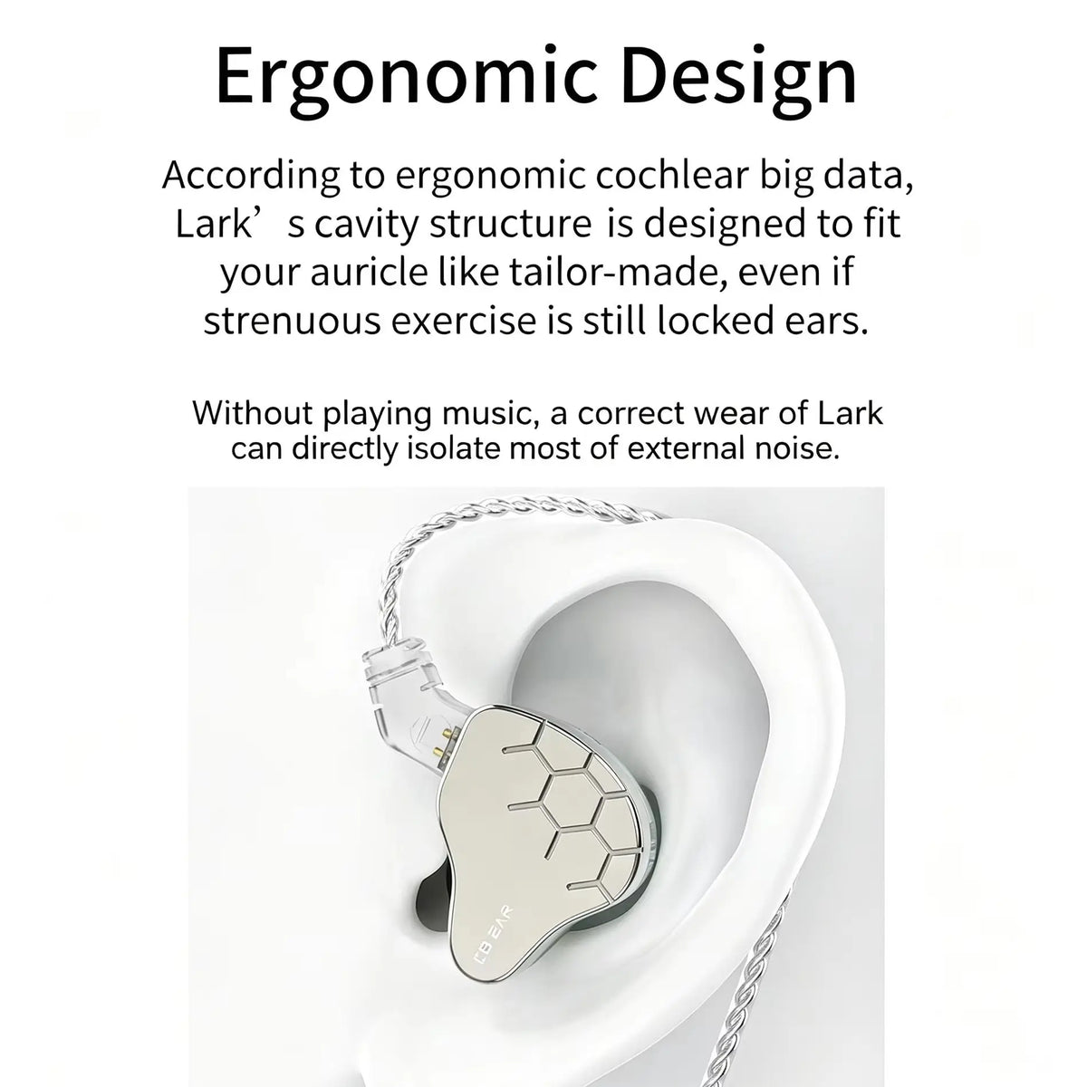 KBEAR Lark 1DD+1BA Hybrid IEM HiFi Earphones Zinc Alloy Shell 10mm Dynamic Driver Wired Headphones with Detachable 2Pin for Audiophile & Studio