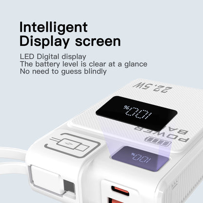 TQQDCI 10000mAh Portable Power Bank PD-C22.5W Dual Charge with Fast Charging Type-C Cable Compatible with iPhone And Samsung