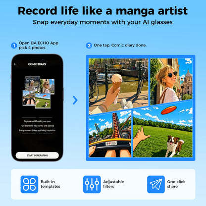 AI Smart Glasses ChatGPT Real-Time Translation 13MP HD Camera Video Recording 100+ Languages Bluetooth Call Music Sunglasses