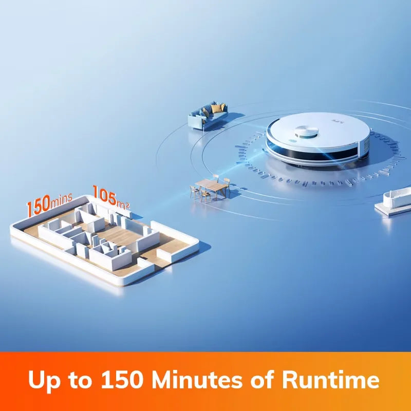 ILIFE V30 Robot Vacuum Cleaner, Laser Navigation, 10000Pa Suction, Up to 150min Runtime, APP Control, Customizable Cleaning