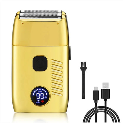 Professional Electric Hair Clipper Set with LED Display, USB Rechargeable Beard Trimmer & Foil Shaver for Men – Includes Guards, Scissors, Comb & Cape