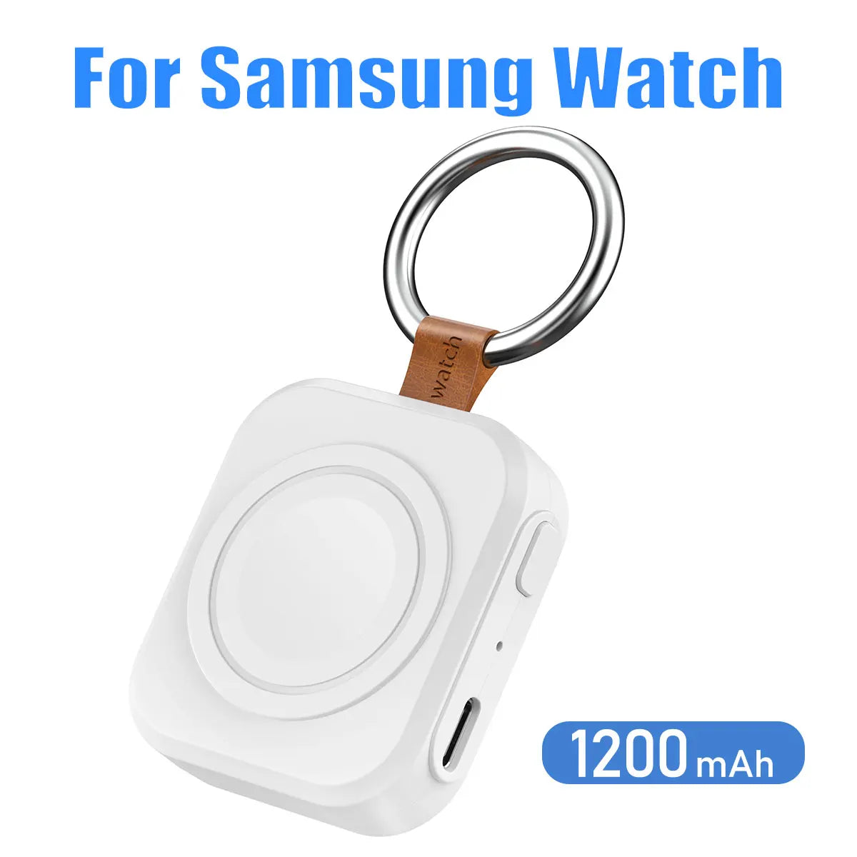 1200mAh Portable Wireless Charger Power Bank for Galaxy Watch 8/7/Ultra/6/6 Classic/5 Pro/4/3, Active Magnetic Keychain Charging