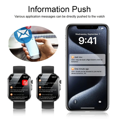 New 2026 Smartwatch, 2.01-inch HD Large Screen, Unisex, with Multiple Sports Modes/Call Reminder/Message Alerts/Remote Camera/Music Playback, Long-Time Sitting Reminder, Weather Forecast Function, AI Voice, Stylish Smartwatch
