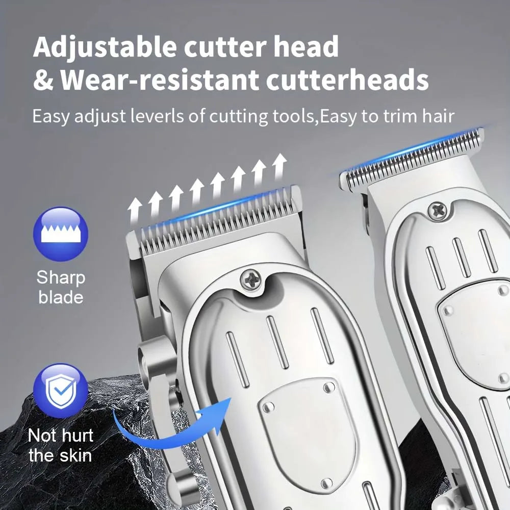 Professional Cordless Hair Clipper Set with Digital Display, T-Blade Trimmer & Hair Clipper &  Guide Combs Hair Grooming for Men’s  Barber Salon-Grade Haircutting at Home Gifts for Men