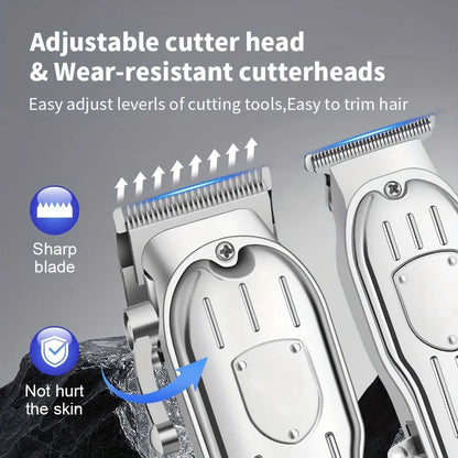 Professional Cordless Hair Clipper Set with Digital Display, T-Blade Trimmer & Hair Clipper &  Guide Combs Hair Grooming for Men’s  Barber Salon-Grade Haircutting at Home Gifts for Men