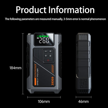 Portable Car Jump Starter With Air Compressor, 3000A Peak(7.5L Gas, 6.5L Diesel) , Jump Starter Battery PackWith150 PSl Tire Inf