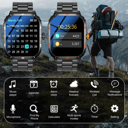 New Full-Touch High-Definition Men'S and Women'S Sports Smartwatch Features ,Wireless Dialing, Answering Calls, Motion Tracking,  Music Control. Suitable for Android & Iphone,Christmas/New Year/Birthday Watch Gifts