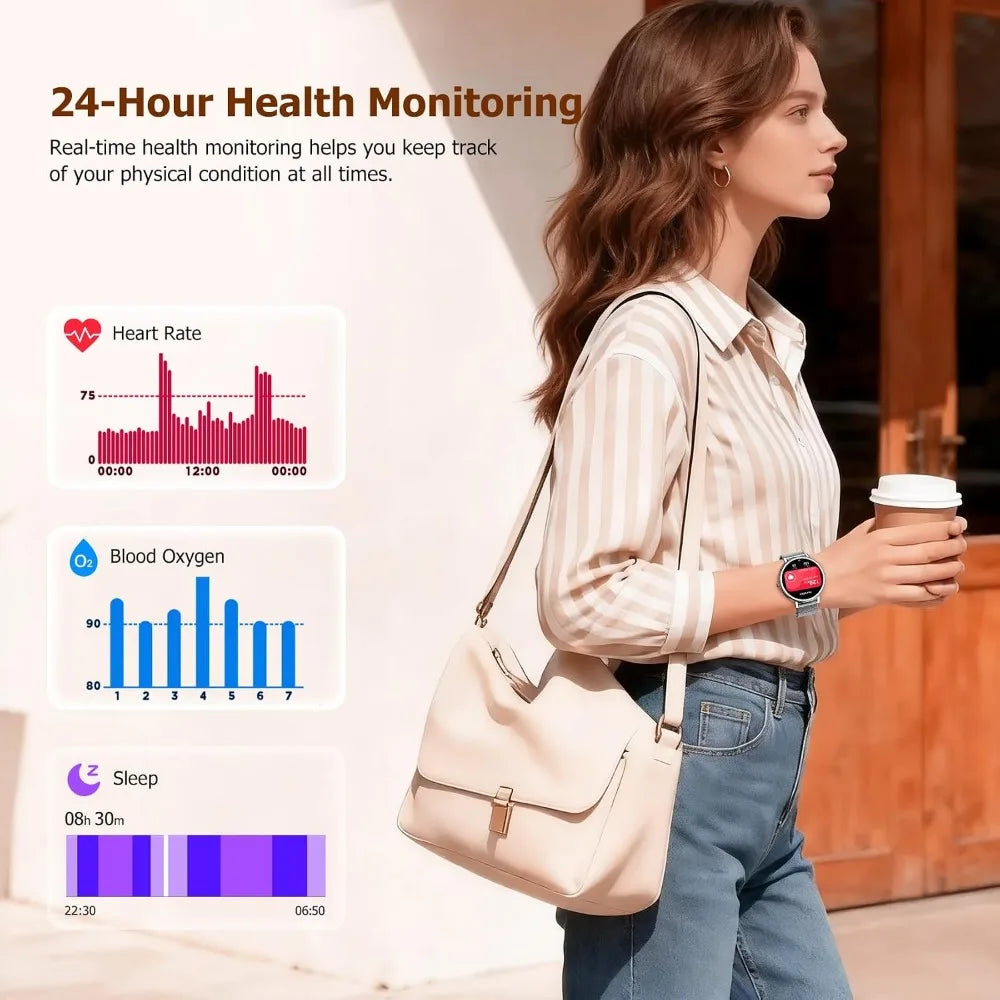 0.96" OLED Fitness Tracker: Bluetooth, 8-Day Battery, Heart Rate, 100+ Modes, Waterproof Watch with 2 Bands