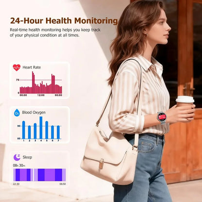 0.96" OLED Fitness Tracker: Bluetooth, 8-Day Battery, Heart Rate, 100+ Modes, Waterproof Watch with 2 Bands