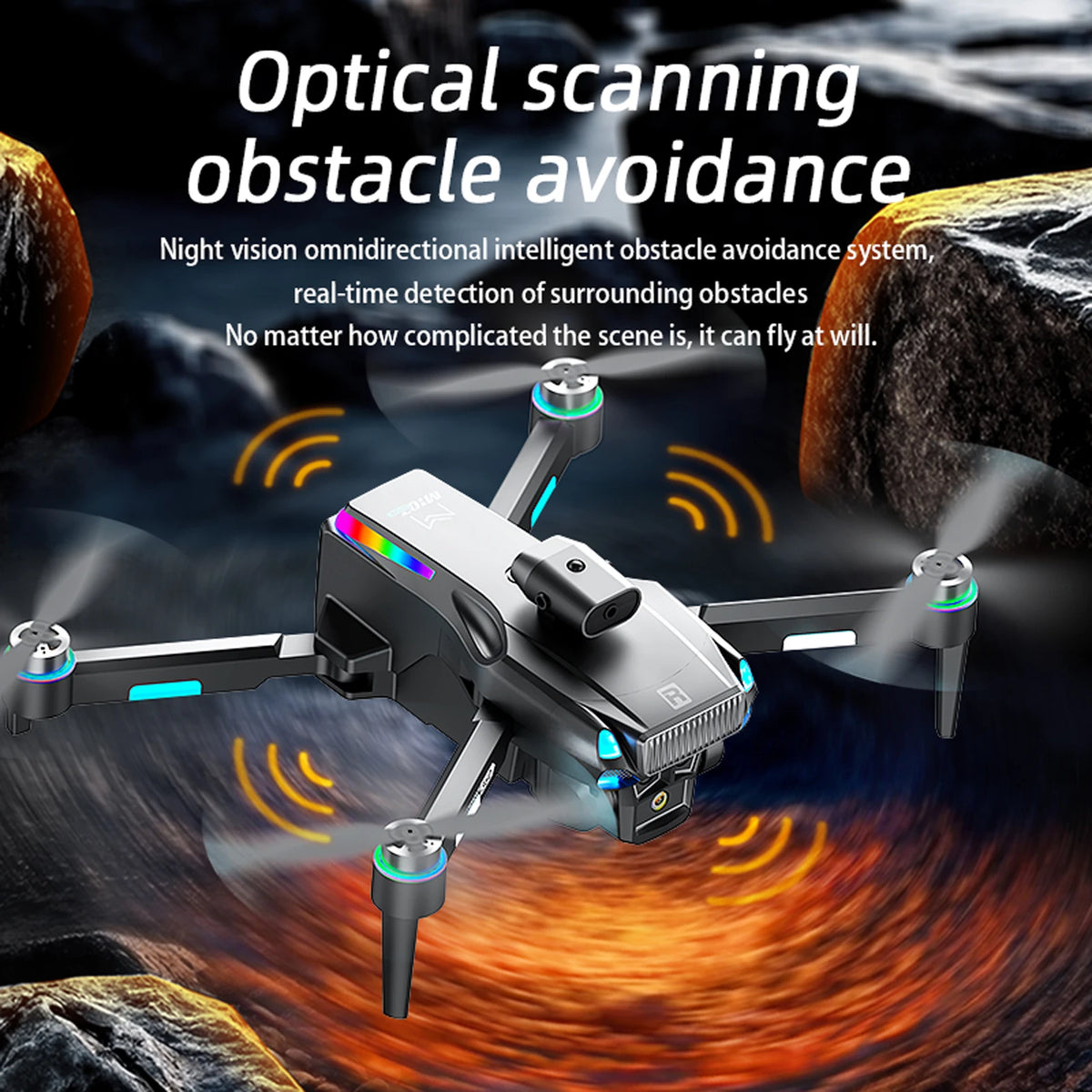 MAX Foldable Drone with 4.3" Screen Remote Control, Night Vision Obstacle Avoidance, Brushless Motor, Under 249g No FAA/CAA Registration Required