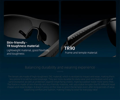 LOKMAT L01 Smart Bluetooth Glasses, Open-Ear Audio Sunglasses with Bluetooth 5.3, Touch Control, Wireless Music & Calls, GPS Navigation Support, Comfortable Fit for Sports, Outdoor Activities & Everyday Use