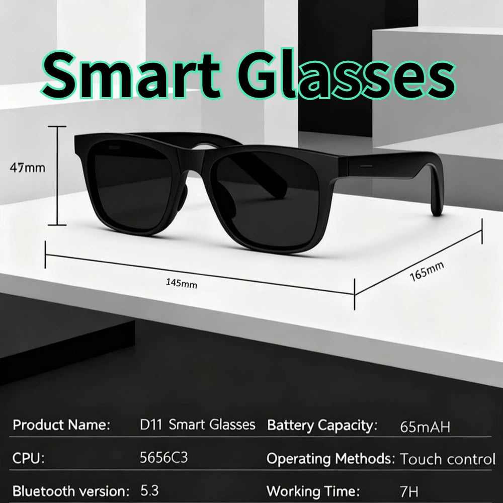 Hot D11 Smart Glasses Sunglasses Video Recorder Voice Assistant Music Bluetooth Connectivity Blue-Light Latest New AI Shooting