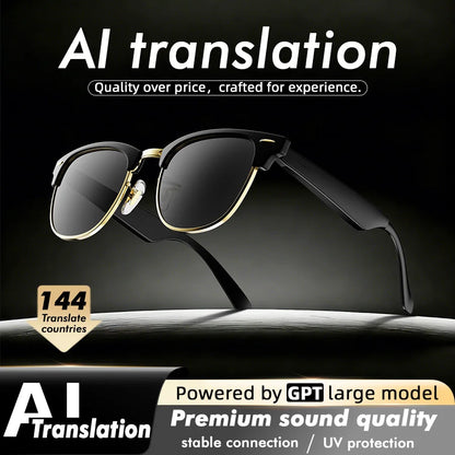 Smart Glasses with Speaker, Bluetooth glasses for Men and Women with Outdoor UV Protection,Support Voice Assistant/Android/Mac