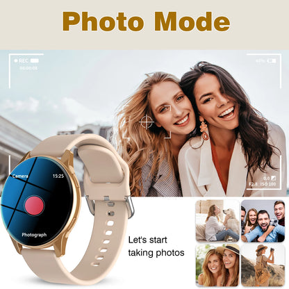 New Round Screen Sports Watch, Unisex, Fitness, Step Tracking, Minimalist Fashion, Wireless Calling, Message Reminders, Music Control, Calculator, Alarm Clock, Calendar And More Smart Watch Functions